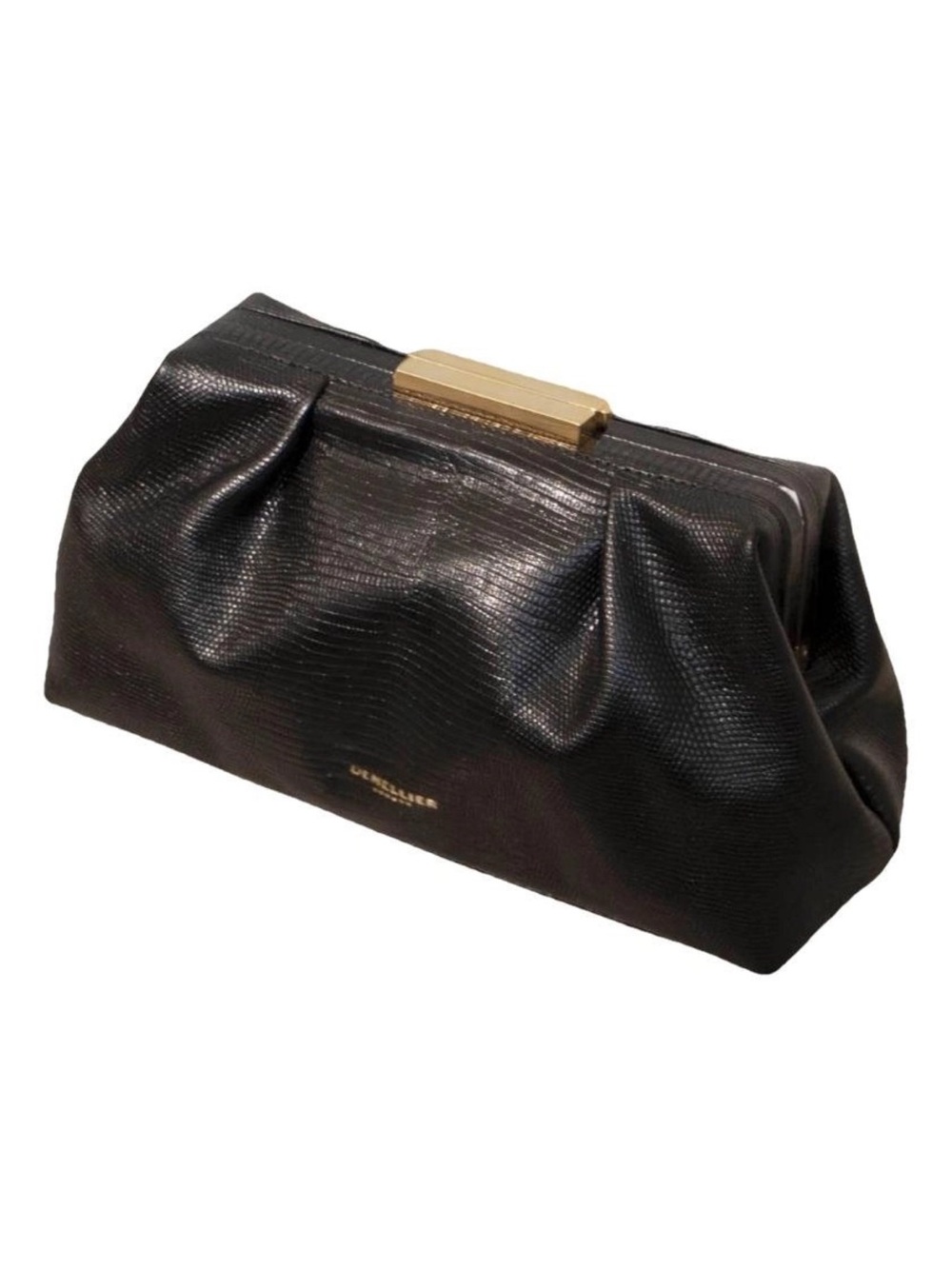 DeMellier Black Lizard/Snake Florence Clutch